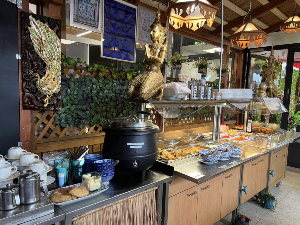 Thai-ravintolan buffetlinjasto